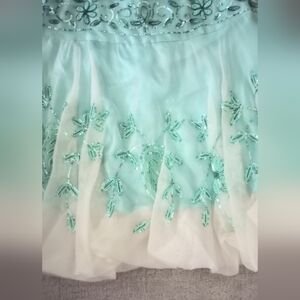 NEW PAPILLON 100%SILK SKIRT, SEQUINS & BEADS, SIDE ZIP, SizeM/M